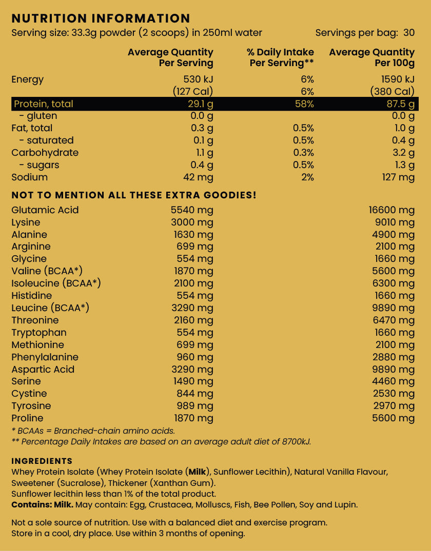 Nutrition – Vanilla