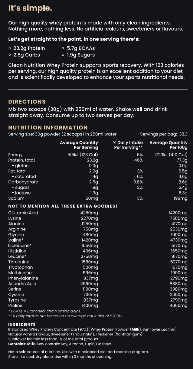 Nutrition – Vanilla