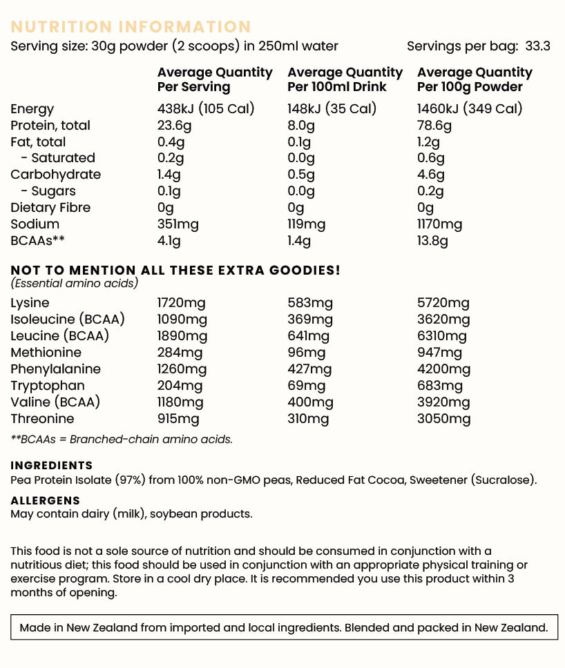 Nutrition – Vanilla